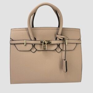 Crossbody Satchel Bag Taupe/Tan/Sand with Gold Hardware NEW